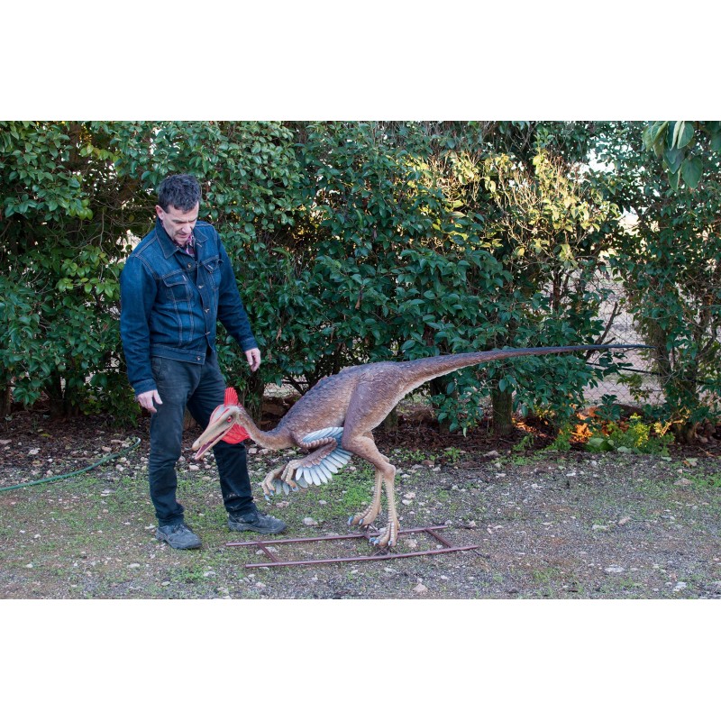 Figuras del dinosaurio Pelecanimimus polyodon.