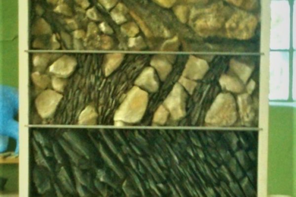 Maqueta de sección de rocas.