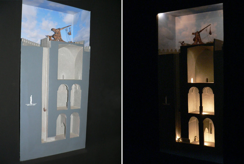 Sección de la torre para elevación de bolardos.