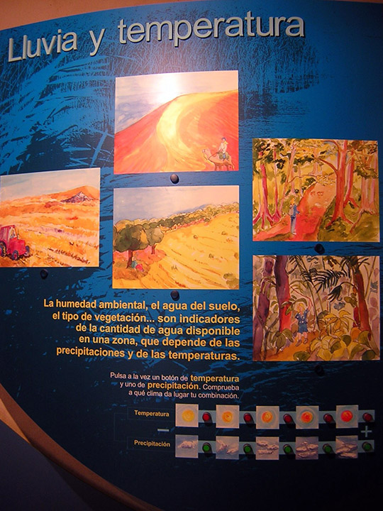 Manipulativo para relación entre temperatura y humedad.